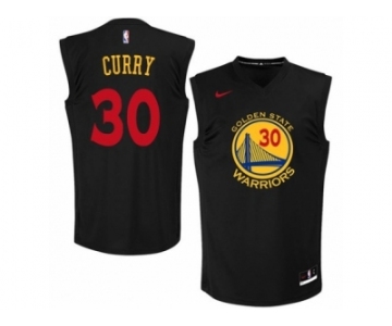 Men's Nike Golden State Warriors #30 Stephen Curry Authentic Black New Fashion NBA Jersey