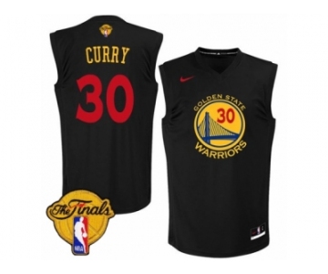 Men's Nike Golden State Warriors #30 Stephen Curry Swingman Black New Fashion 2017 The Finals Patch NBA Jersey