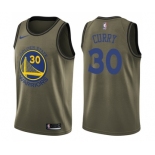 Men's Nike Golden State Warriors #30 Stephen Curry Swingman Green Salute to Service NBA Jersey