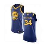 Men's Nike Golden State Warriors #34 Shaun Livingston Authentic Royal Blue Road 2018 NBA Finals Bound NBA Jersey - Icon Edition