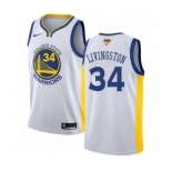 Men's Nike Golden State Warriors #34 Shaun Livingston Authentic White Home 2018 NBA Finals Bound NBA Jersey - Association Edition