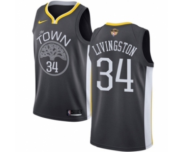 Men's Nike Golden State Warriors #34 Shaun Livingston Swingman Black Alternate 2018 NBA Finals Bound NBA Jersey - Statement Edition