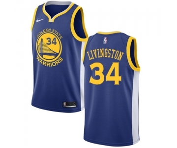 Men's Nike Golden State Warriors #34 Shaun Livingston Swingman Royal Blue Road NBA Jersey - Icon Edition