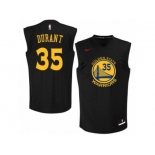 Men's Nike Golden State Warriors #35 Kevin Durant Authentic Black Fashion NBA Jersey