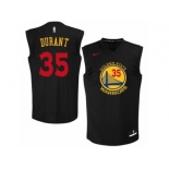 Men's Nike Golden State Warriors #35 Kevin Durant Authentic Black New Fashion NBA Jersey