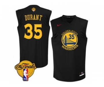 Men's Nike Golden State Warriors #35 Kevin Durant Swingman Black Fashion 2017 The Finals Patch NBA Jersey