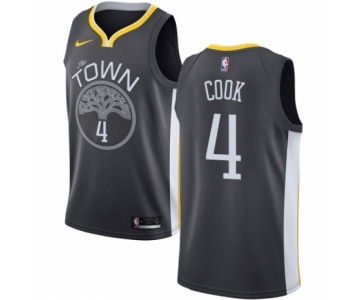 Men's Nike Golden State Warriors #4 Quinn Cook Authentic Black NBA Jersey - Statement Edition