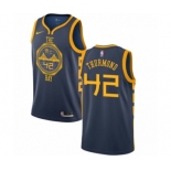 Men's Nike Golden State Warriors #42 Nate Thurmond Authentic Navy Blue NBA Jersey - City Edition