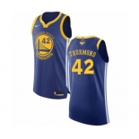 Men's Nike Golden State Warriors #42 Nate Thurmond Authentic Royal Blue Road 2018 NBA Finals Bound NBA Jersey - Icon Edition