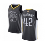 Men's Nike Golden State Warriors #42 Nate Thurmond Swingman Black Alternate 2018 NBA Finals Bound NBA Jersey - Statement Edition