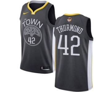 Men's Nike Golden State Warriors #42 Nate Thurmond Swingman Black Alternate 2018 NBA Finals Bound NBA Jersey - Statement Edition