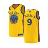 Men's Nike Golden State Warriors #9 Andre Iguodala Authentic Gold 2018 NBA Finals Bound NBA Jersey - City Edition