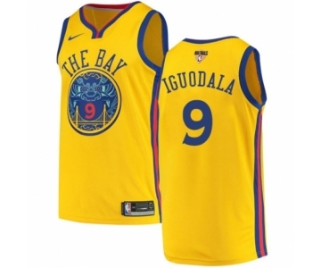 Men's Nike Golden State Warriors #9 Andre Iguodala Authentic Gold 2018 NBA Finals Bound NBA Jersey - City Edition