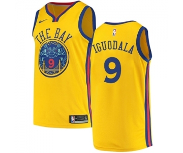 Men's Nike Golden State Warriors #9 Andre Iguodala Swingman Gold NBA Jersey - City Edition