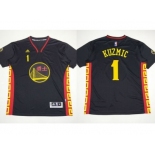 NBA Golden State Warrlors #1 Ognjen Kuzmic Black Slate Chinese New Year Stitched Jerseys