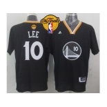 NBA Golden State Warrlors #10 David Lee Black New Alternate The Finals Patch Stitched Jerseys