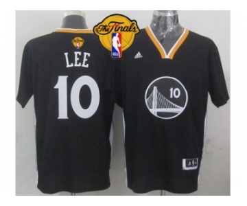 NBA Golden State Warrlors #10 David Lee Black New Alternate The Finals Patch Stitched Jerseys