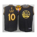 NBA Golden State Warrlors #10 David Lee Black Precious Metals Fashion The Finals Patch Stitched Jerseys