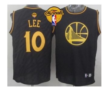 NBA Golden State Warrlors #10 David Lee Black Precious Metals Fashion The Finals Patch Stitched Jerseys