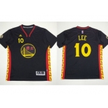 NBA Golden State Warrlors #10 David Lee Black Slate Chinese New Year Stitched Jerseys