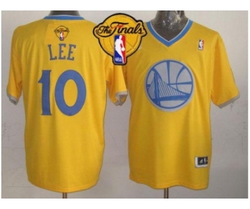 NBA Golden State Warrlors #10 David Lee Gold 2013 Christmas Day Swingman The Finals Patch Stitched Jerseys