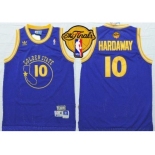 NBA Golden State Warrlors #10 Tim Hardaway Blue New Throwback The Finals Patch Stitched Jerseys