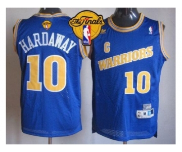 NBA Golden State Warrlors #10 Tim Hardaway Blue Throwback The Finals Patch Stitched Jerseys