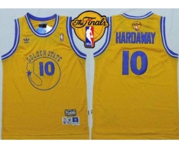 NBA Golden State Warrlors #10 Tim Hardaway Gold New Throwback The Finals Patch Stitched Jerseys