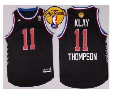 NBA Golden State Warrlors #11 Klay Thompson Black 2015 All Star The Finals Patch Stitched Jersey