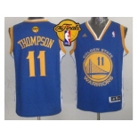 NBA Golden State Warrlors #11 Klay Thompson Blue The Finals Patch Stitched Jerseys