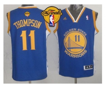 NBA Golden State Warrlors #11 Klay Thompson Blue The Finals Patch Stitched Jerseys