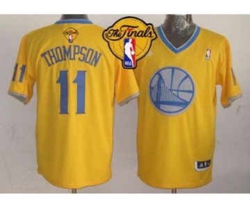 NBA Golden State Warrlors #11 Klay Thompson Gold 2013 Christmas Day Swingman The Finals Patch Stitched Jerseys