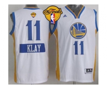 NBA Golden State Warrlors #11 Klay Thompson White 2014-15 Christmas Day The Finals Patch Stitched Jerseys