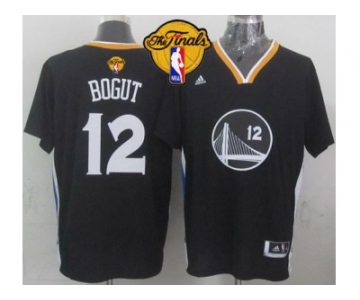 NBA Golden State Warrlors #12 Andrew Bogut Black New Alternate The Finals Patch Stitched Jerseys