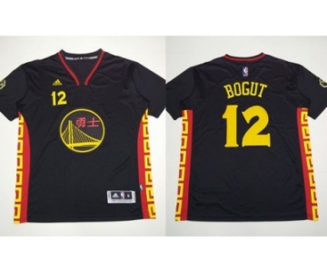 NBA Golden State Warrlors #12 Andrew Bogut Black Slate Chinese New Year Stitched Jerseys