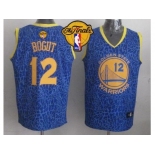 NBA Golden State Warrlors #12 Andrew Bogut Blue Crazy Light The Finals Patch Stitched Jerseys