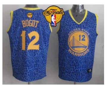 NBA Golden State Warrlors #12 Andrew Bogut Blue Crazy Light The Finals Patch Stitched Jerseys