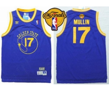 NBA Golden State Warrlors #17 Chris Mullin Blue New Throwback The Finals Patch Stitched Jerseys