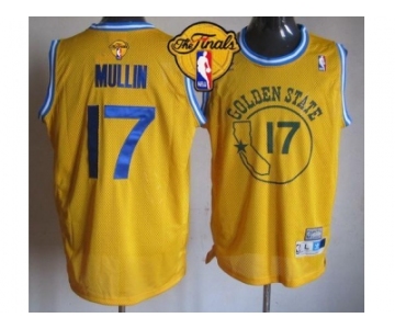 NBA Golden State Warrlors #17 Chris Mullin Gold Throwback The Finals Patch Stitched Jerseys