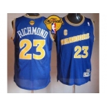 NBA Golden State Warrlors #23 Mitch Richmond Blue Throwback The Finals Patch Stitched Jerseys