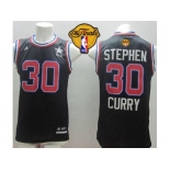 NBA Golden State Warrlors #30 Stephen Curry Black 2015 All Star The Finals Patch Stitched Jerseys