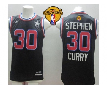 NBA Golden State Warrlors #30 Stephen Curry Black 2015 All Star The Finals Patch Stitched Jerseys