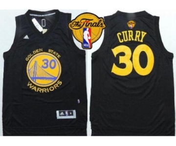 NBA Golden State Warrlors #30 Stephen Curry Black Fashion The Finals Patch Stitched Jerseys