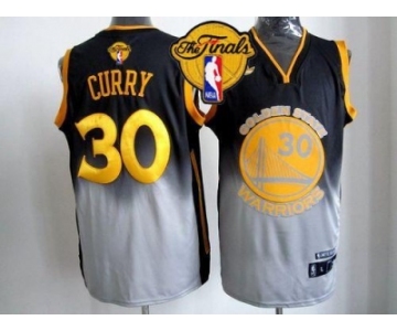 NBA Golden State Warrlors #30 Stephen Curry Black Grey Fadeaway Fashion The Finals Patch Stitched Jerseys