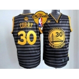 NBA Golden State Warrlors #30 Stephen Curry Black Grey Groove The Finals Patch Stitched Jerseys