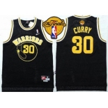 NBA Golden State Warrlors #30 Stephen Curry Black Nike Throwback The Finals Patch Stitched Jerseys