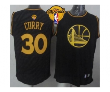 NBA Golden State Warrlors #30 Stephen Curry Black Precious Metals Fashion The Finals Patch Stitched Jerseys