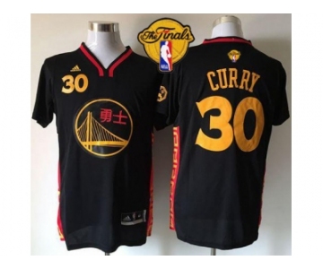 NBA Golden State Warrlors #30 Stephen Curry Black Slate Chinese New Year The Finals Patch Stitched Jerseys