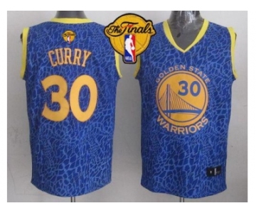 NBA Golden State Warrlors #30 Stephen Curry Blue Crazy Light The Finals Patch Stitched Jerseys