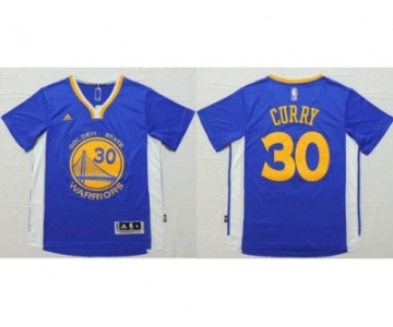 NBA Golden State Warrlors #30 Stephen Curry Blue Short Sleeve Stitched Jerseys